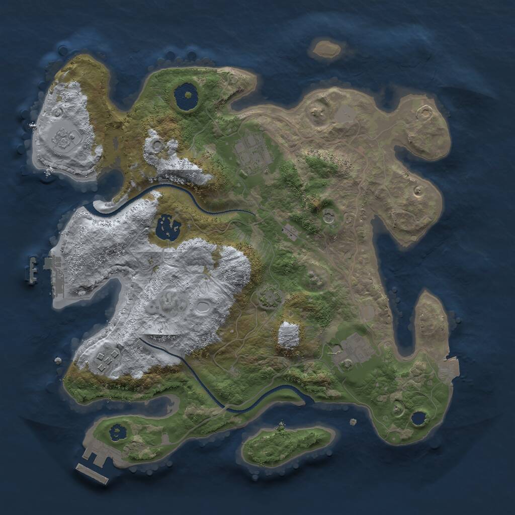 Rust Map: Procedural Map, Size: 3027, Seed: 13760, 10 Monuments