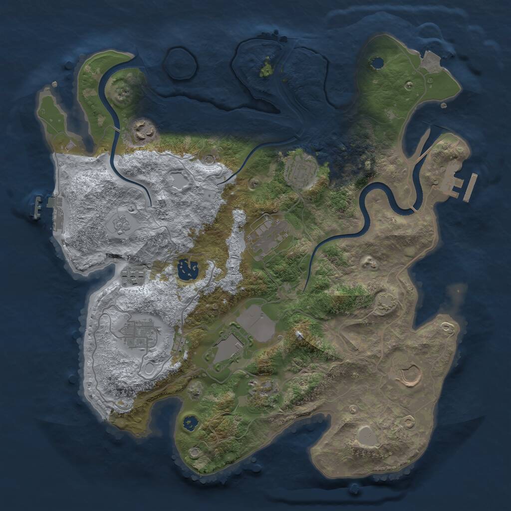 Rust Map: Procedural Map, Size: 3500, Seed: 42470760, 15 Monuments