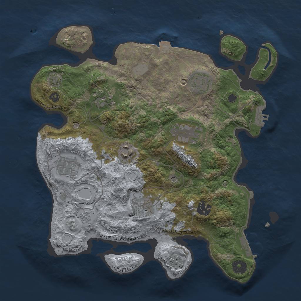 Rust Map: Procedural Map, Size: 3137, Seed: 31337, 16 Monuments