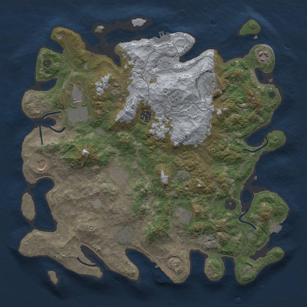 Rust Map: Procedural Map, Size: 4000, Seed: 1507733917, 18 Monuments