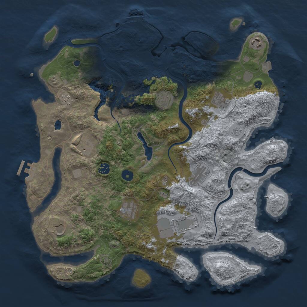 Rust Map: Procedural Map, Size: 4000, Seed: 776639634, 16 Monuments