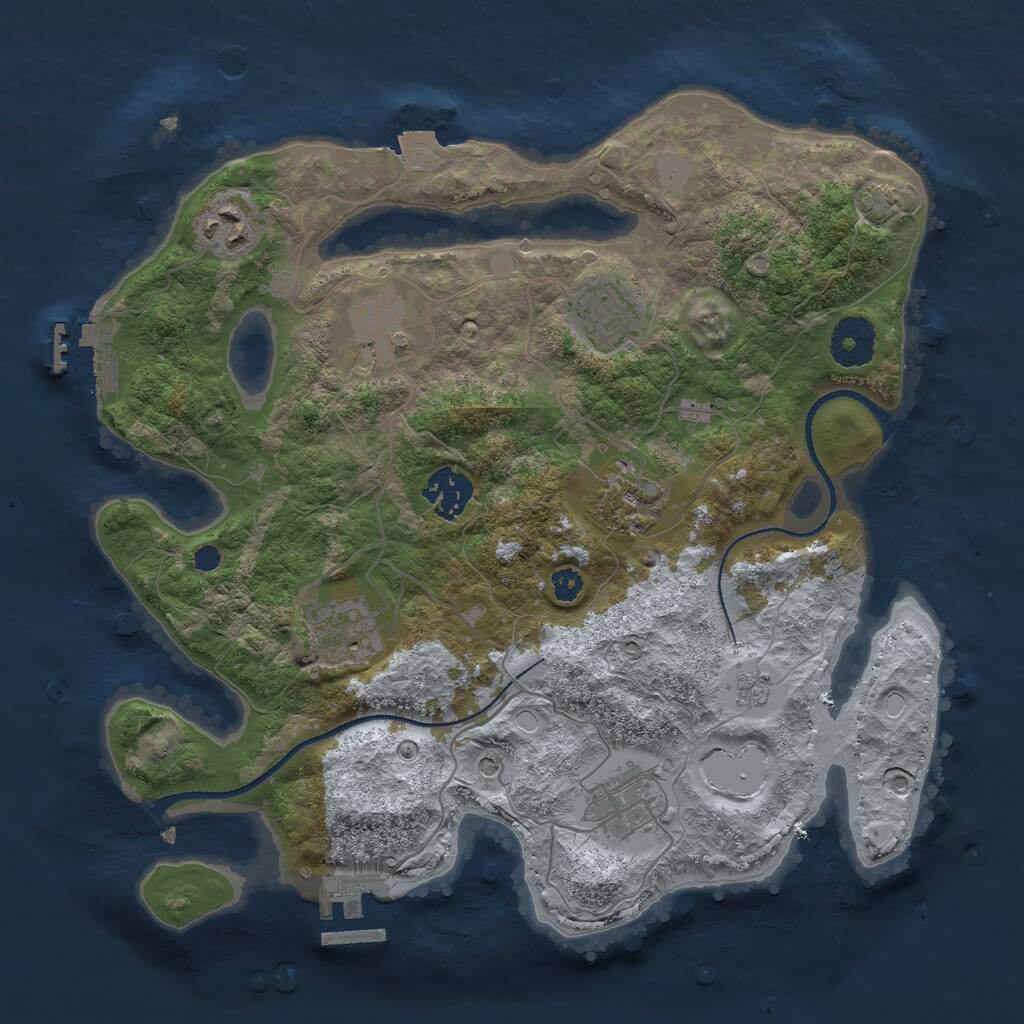 Rust Map: Procedural Map, Size: 3200, Seed: 14072505, 13 Monuments