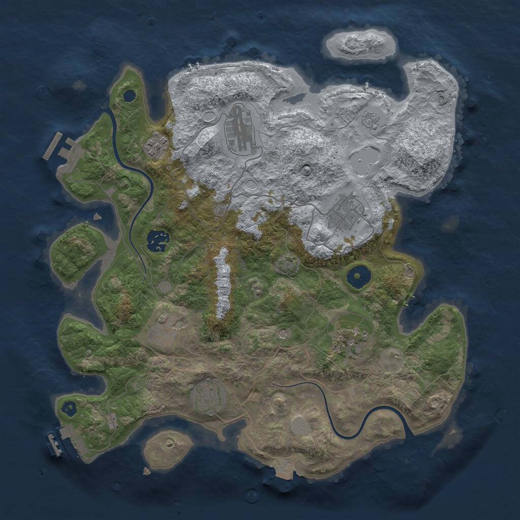 Rust Map: Procedural Map, Size: 3432, Seed: 13825, 13 Monuments