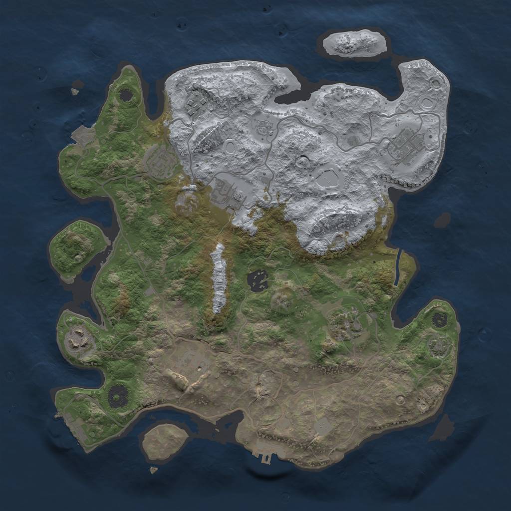 Rust Map: Procedural Map, Size: 3432, Seed: 13825, 15 Monuments