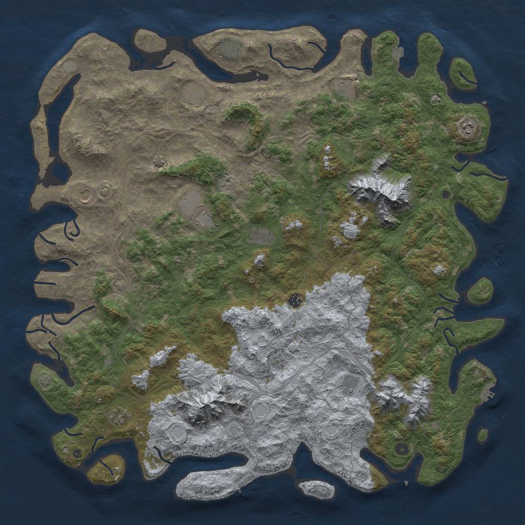 Rust Map: Procedural Map, Size: 6000, Seed: 1982438795, 19 Monuments