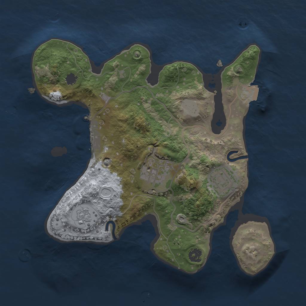 Rust Map: Procedural Map, Size: 2300, Seed: 1163986280, 7 Monuments