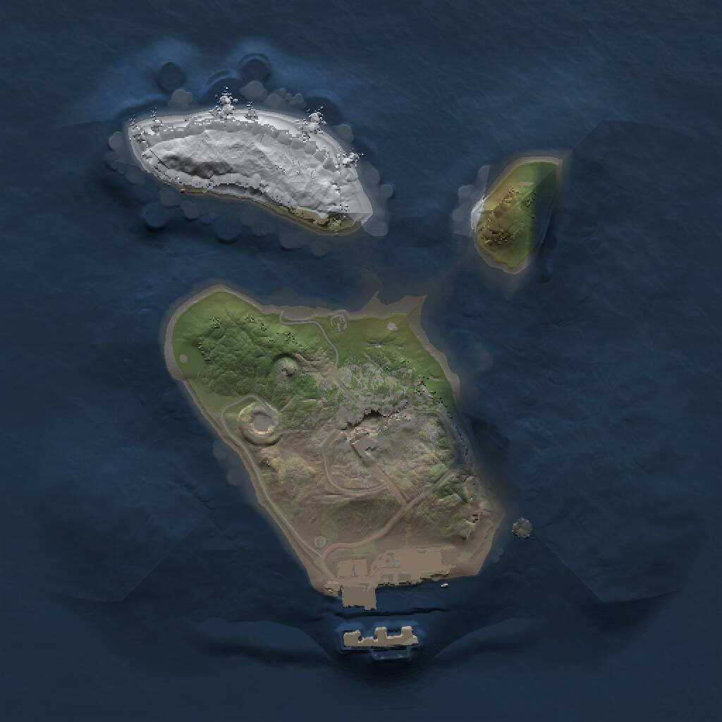 Rust Map: Procedural Map, Size: 1500, Seed: 375471, 2 Monuments