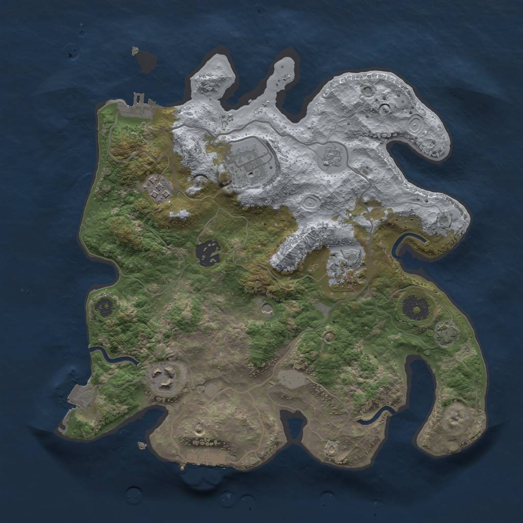 Rust Map: Procedural Map, Size: 3000, Seed: 901961740, 13 Monuments
