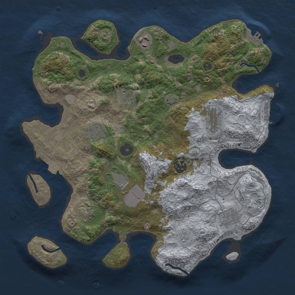 Rust Map: Procedural Map, Size: 3500, Seed: 94030, 15 Monuments