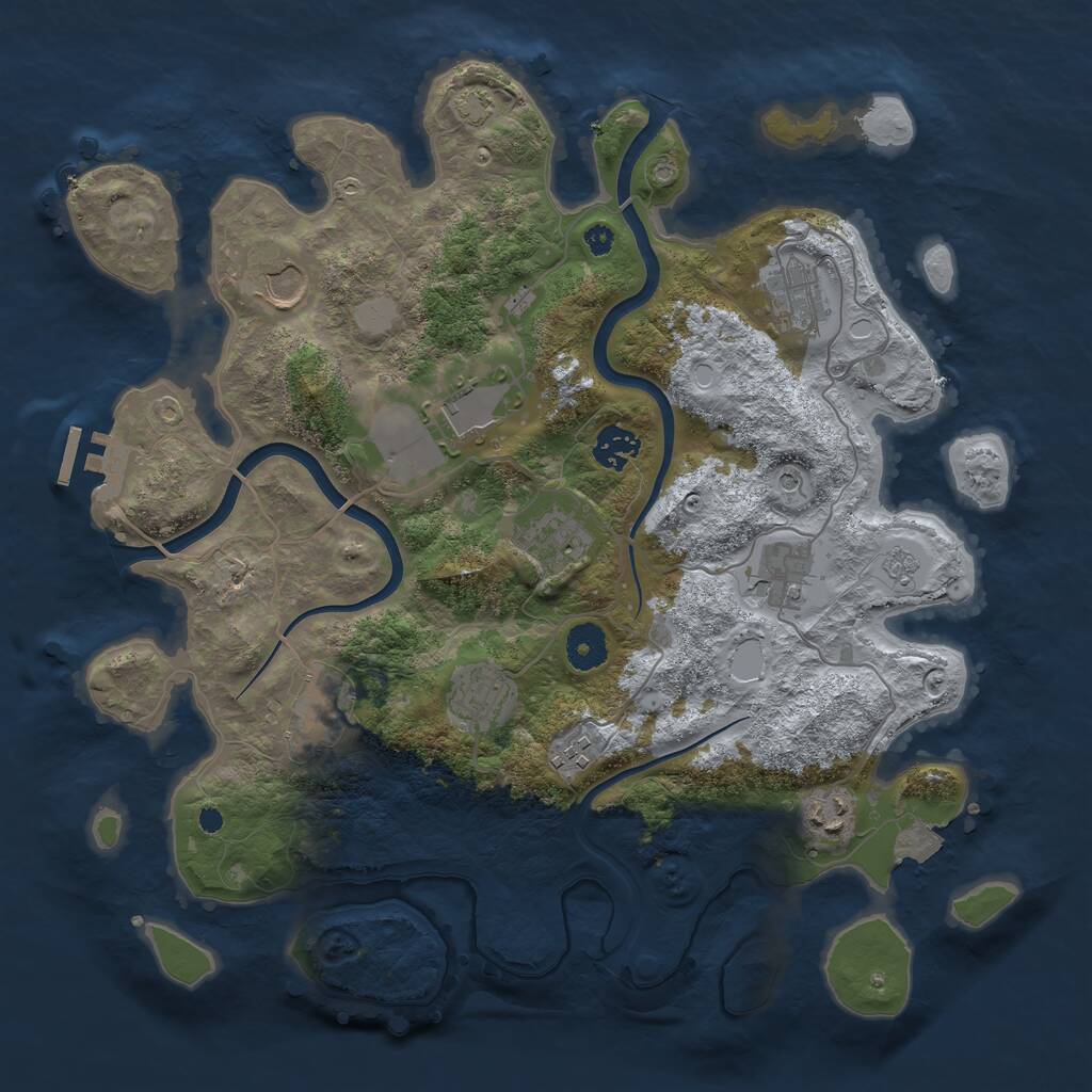 Rust Map: Procedural Map, Size: 3700, Seed: 139166115, 15 Monuments
