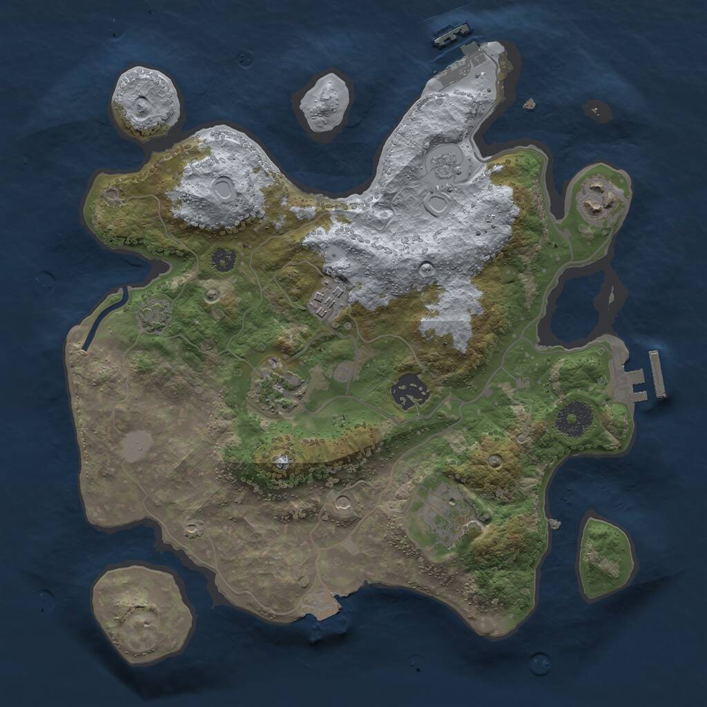 Rust Map: Procedural Map, Size: 3000, Seed: 291805788, 11 Monuments