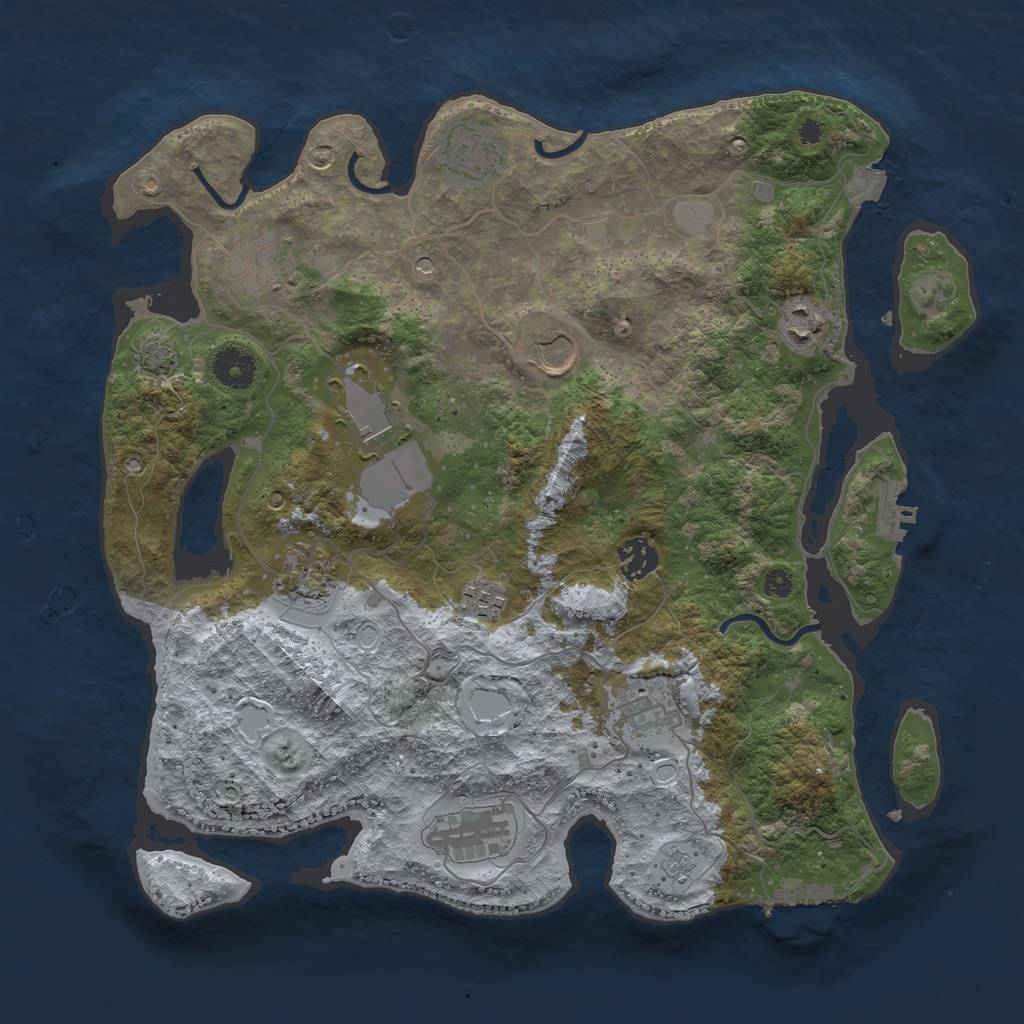 Rust Map: Procedural Map, Size: 3700, Seed: 567974440, 18 Monuments