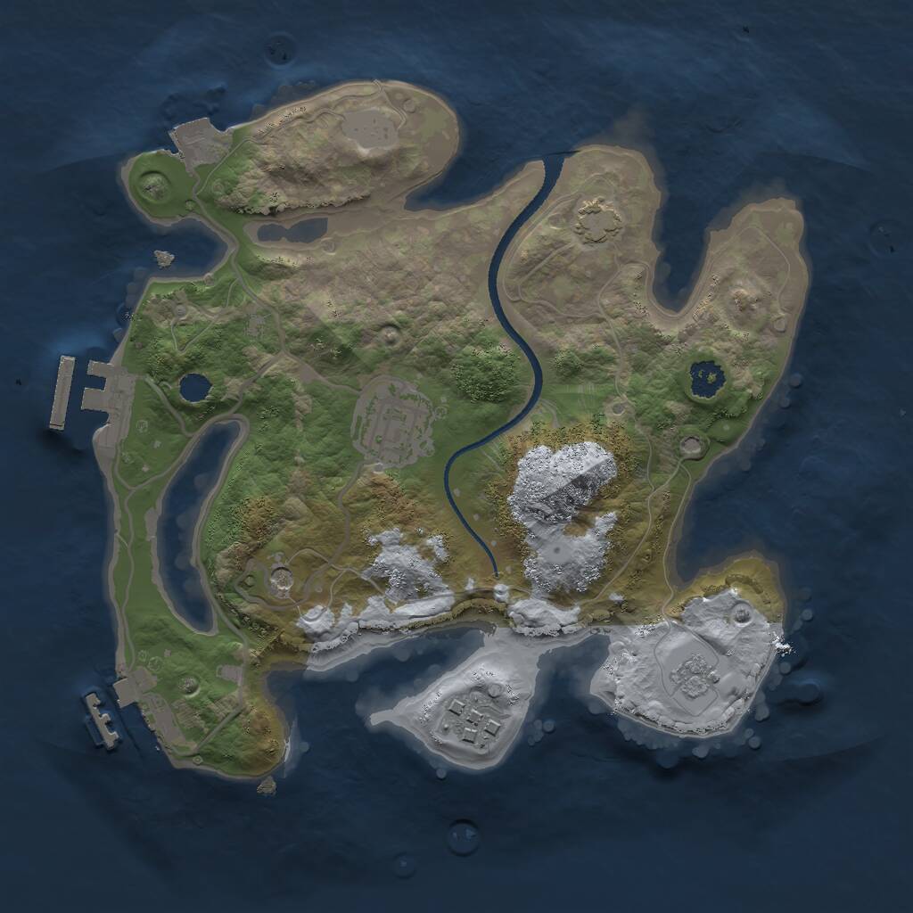 Rust Map: Procedural Map, Size: 2500, Seed: 321332, 8 Monuments