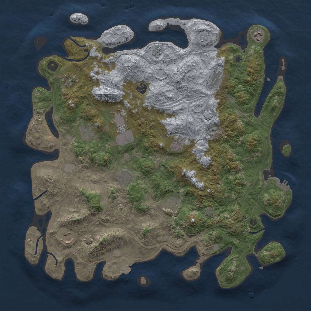 Rust Map: Procedural Map, Size: 4500, Seed: 82770786, 18 Monuments
