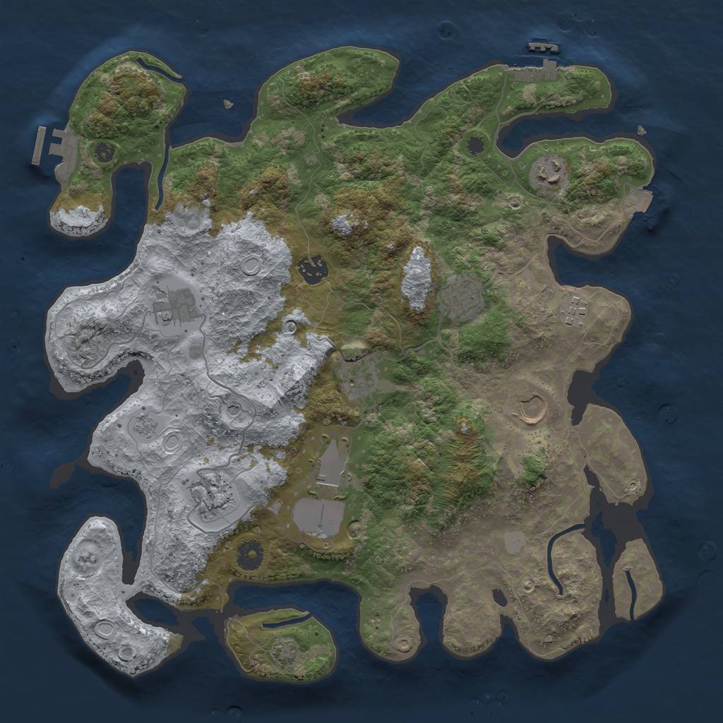 Rust Map: Procedural Map, Size: 3750, Seed: 94026616, 17 Monuments