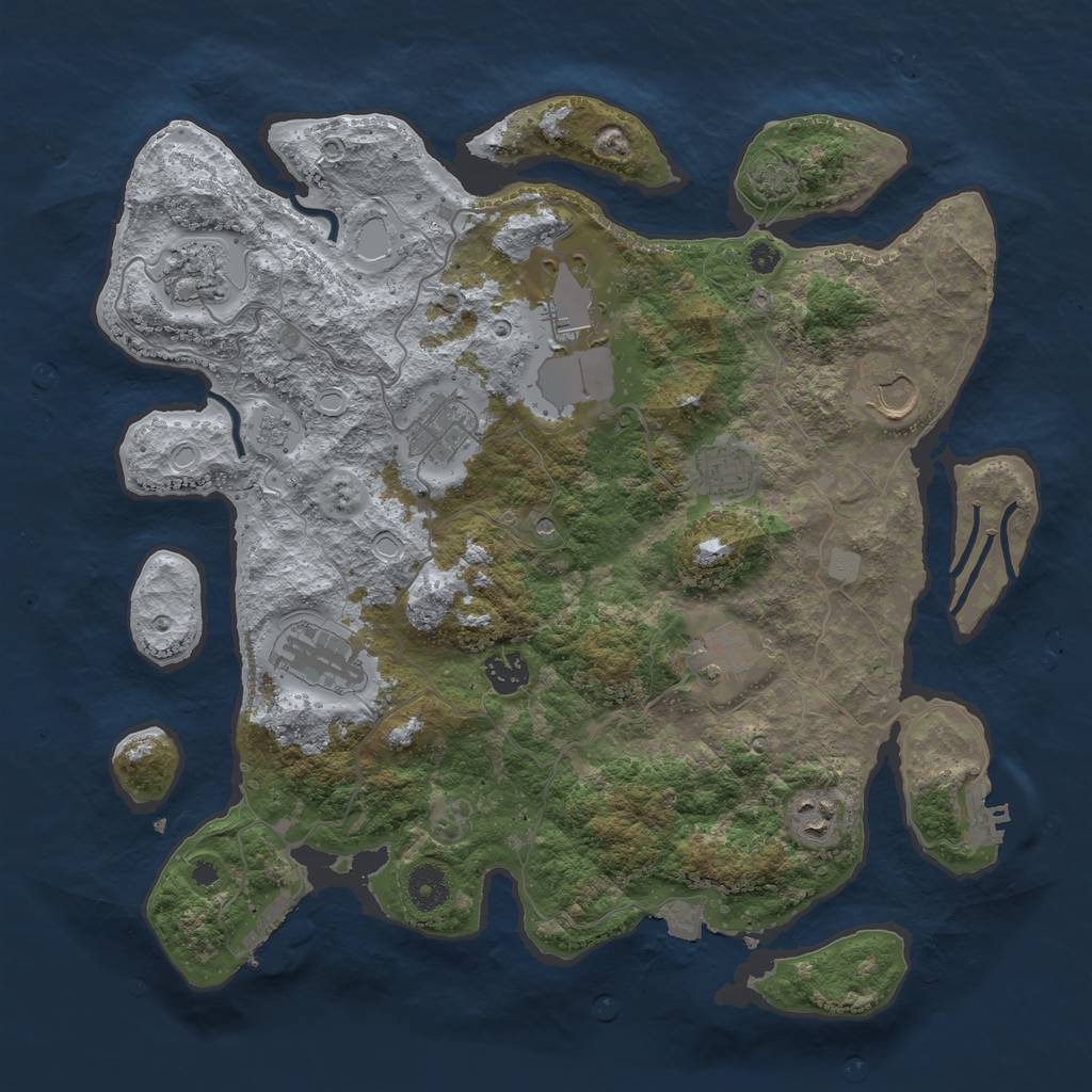 Rust Map: Procedural Map, Size: 3800, Seed: 206496557, 17 Monuments