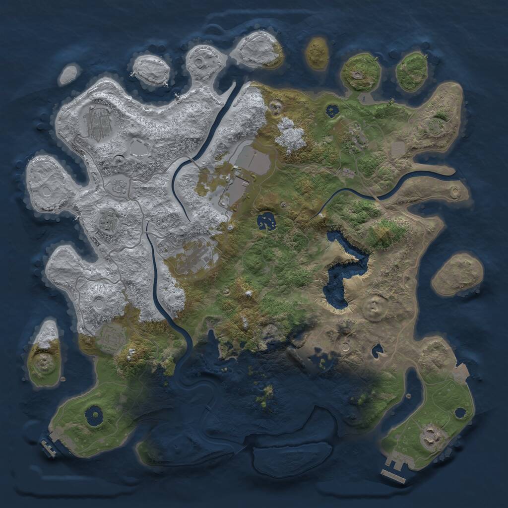 Rust Map: Procedural Map, Size: 4000, Seed: 2986, 15 Monuments
