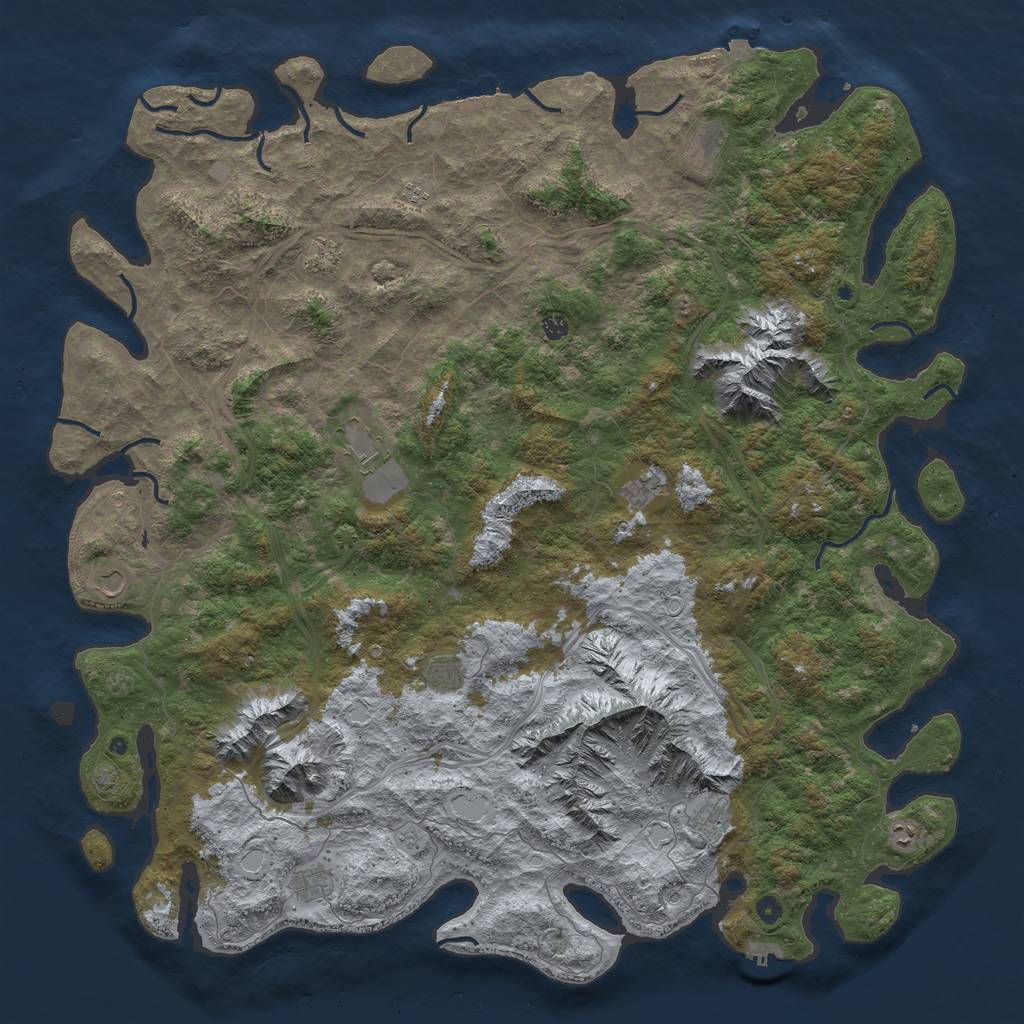 Rust Map: Procedural Map, Size: 6000, Seed: 612086944, 19 Monuments