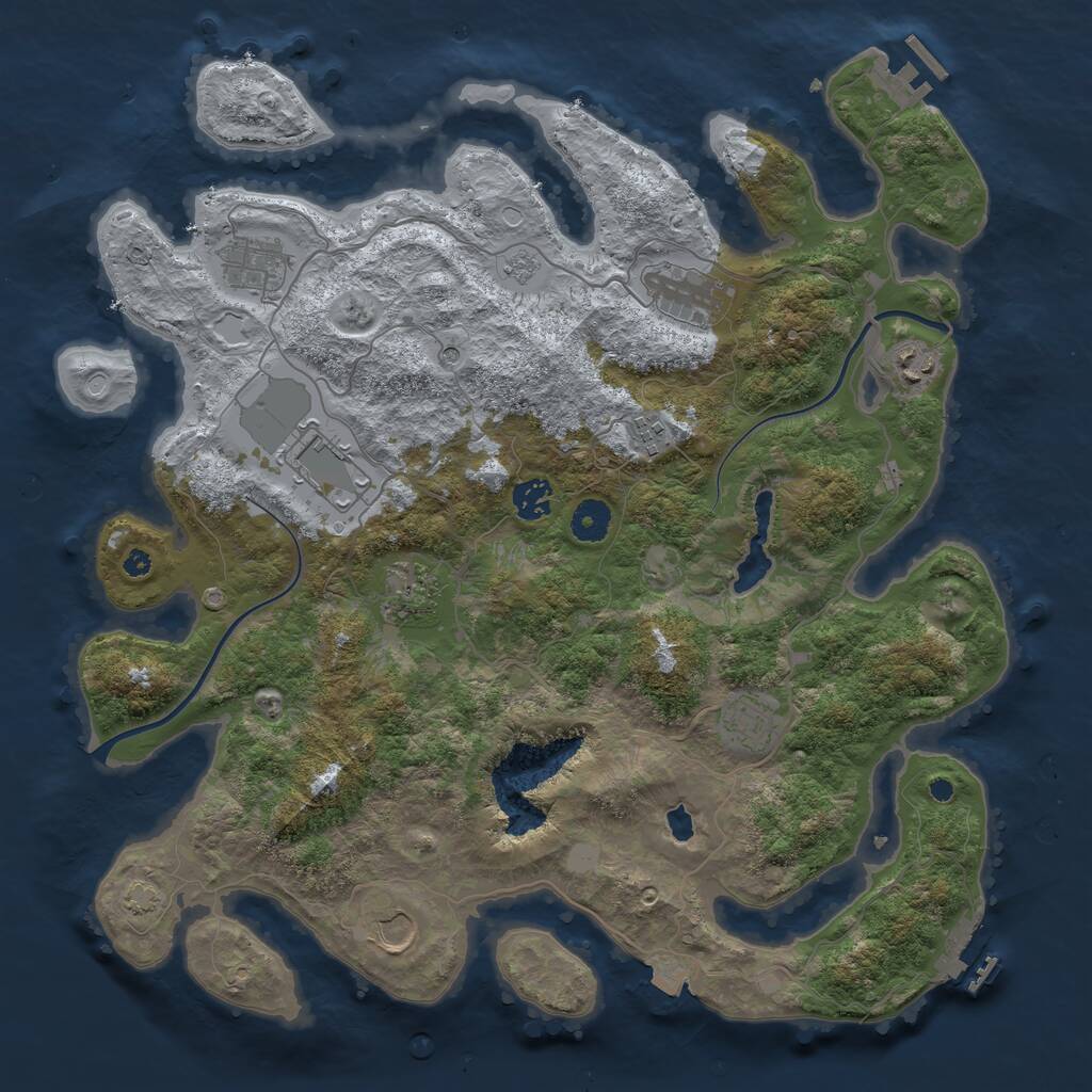 Rust Map: Procedural Map, Size: 4000, Seed: 620541923, 15 Monuments