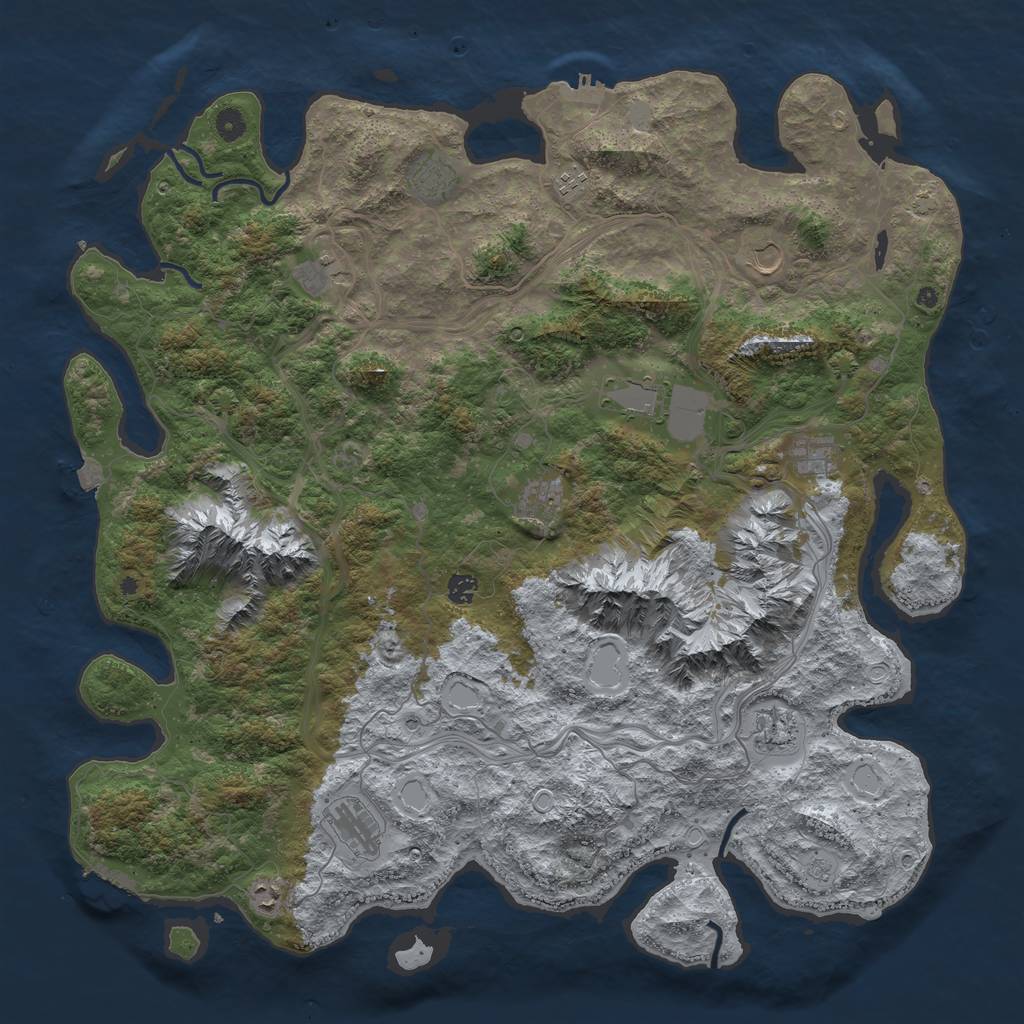 Rust Map: Procedural Map, Size: 5000, Seed: 311257904, 19 Monuments