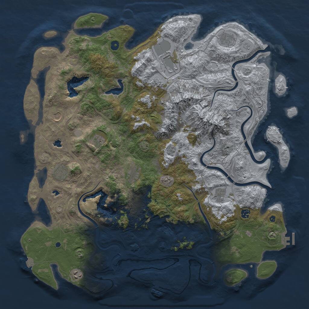 Rust Map: Procedural Map, Size: 5000, Seed: 153349618, 17 Monuments