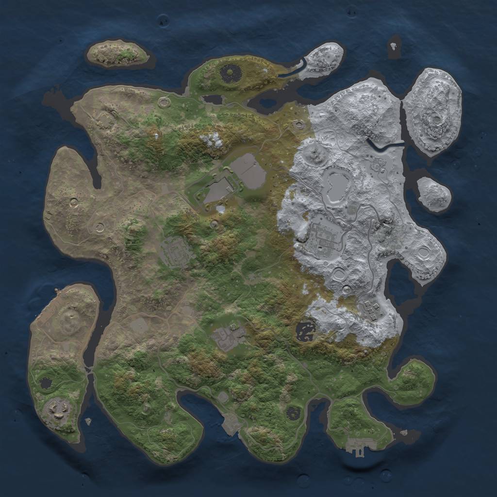 Rust Map: Procedural Map, Size: 3600, Seed: 7853970, 15 Monuments