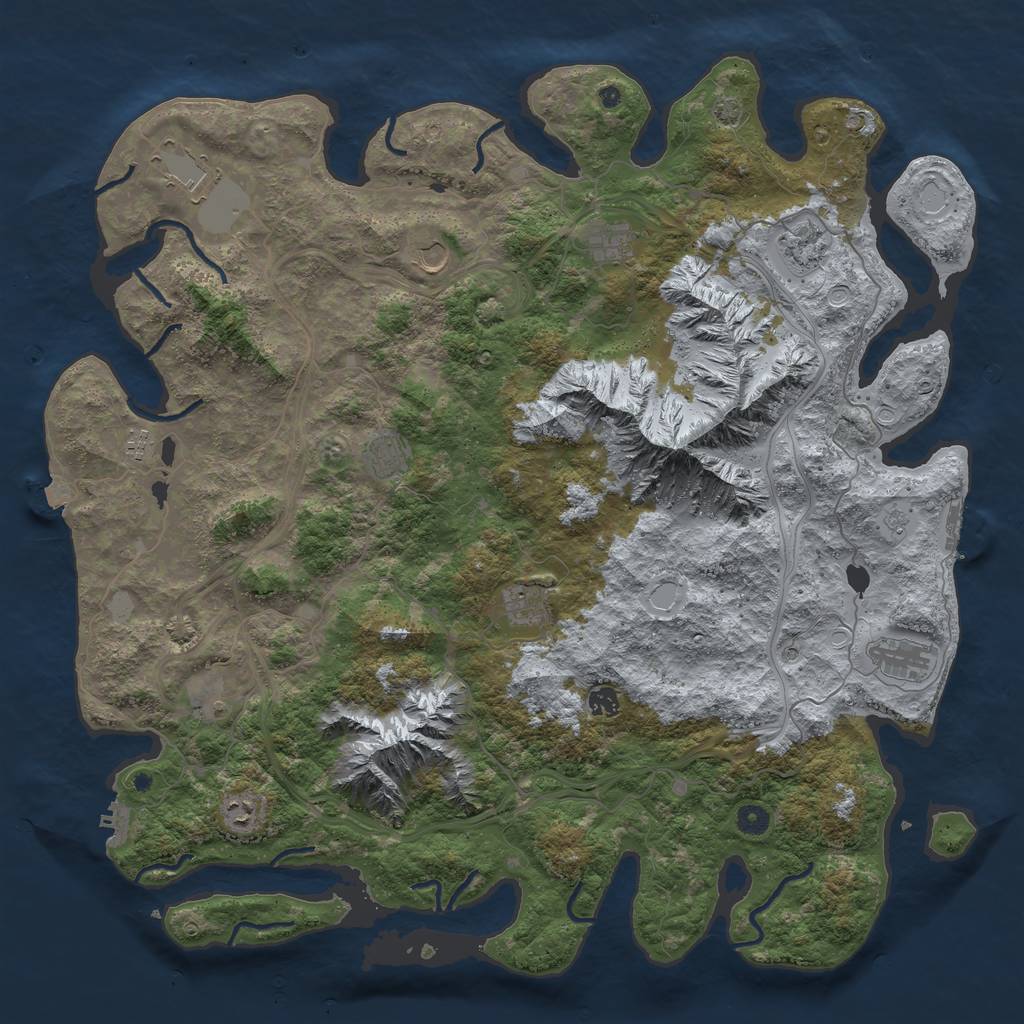 Rust Map: Procedural Map, Size: 5000, Seed: 699276370, 19 Monuments