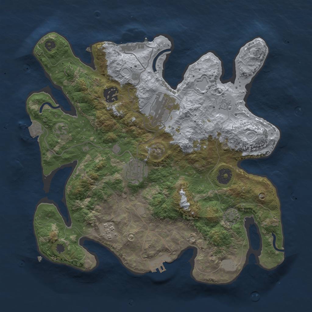 Rust Map: Procedural Map, Size: 3000, Seed: 2019817228, 11 Monuments