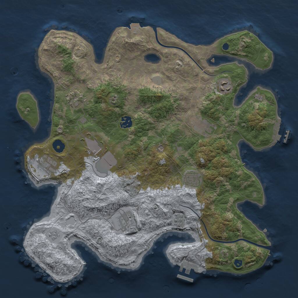 Rust Map: Procedural Map, Size: 3630, Seed: 2147483647, 15 Monuments