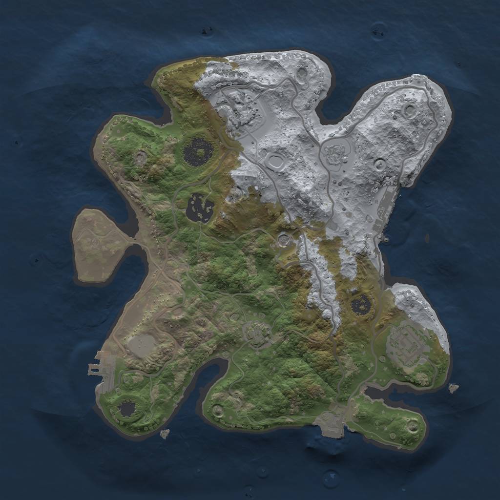 Rust Map: Procedural Map, Size: 2600, Seed: 707028179, 11 Monuments