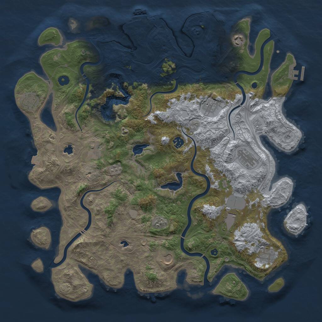 Rust Map: Procedural Map, Size: 4500, Seed: 892490834, 16 Monuments