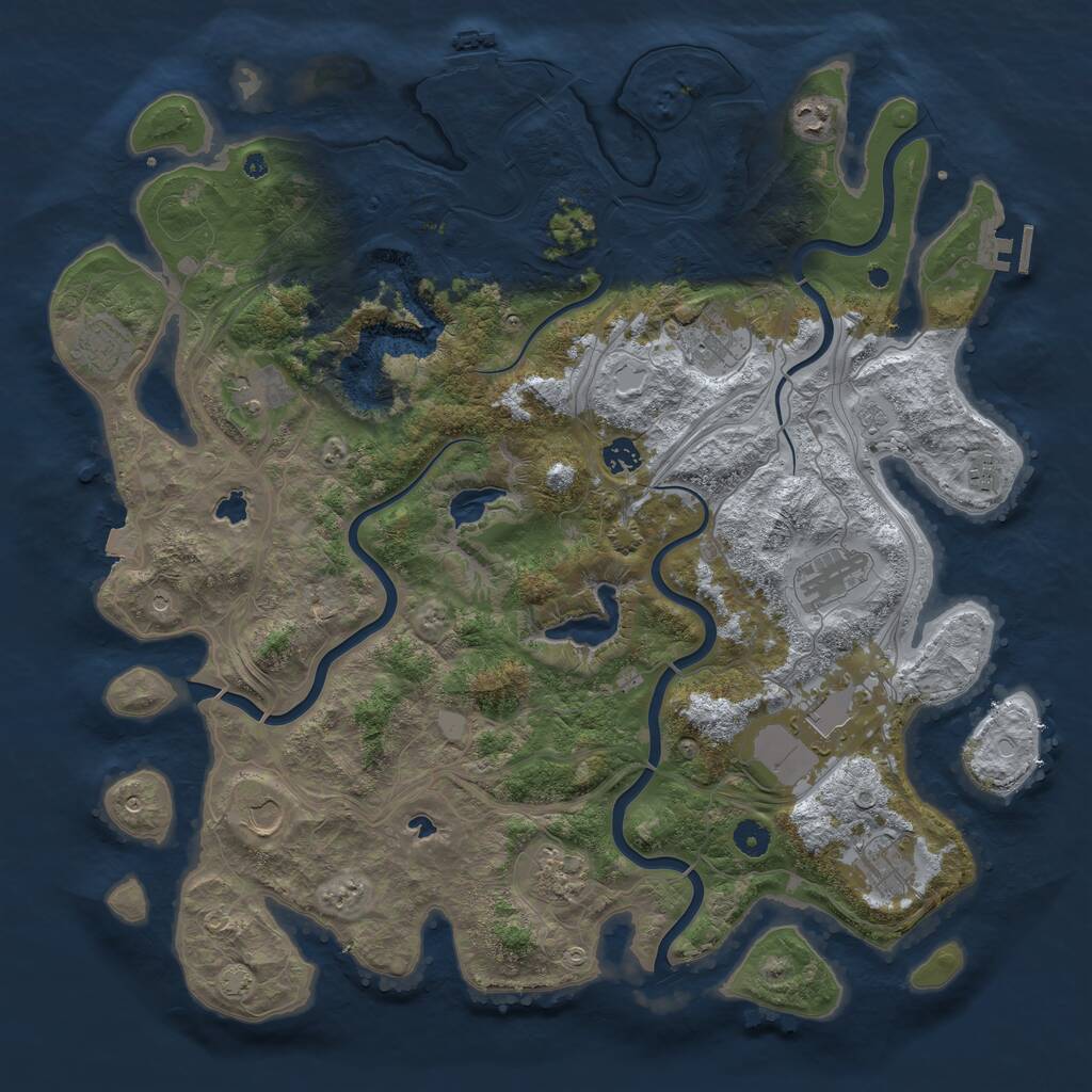 Rust Map: Procedural Map, Size: 4500, Seed: 892490834, 17 Monuments