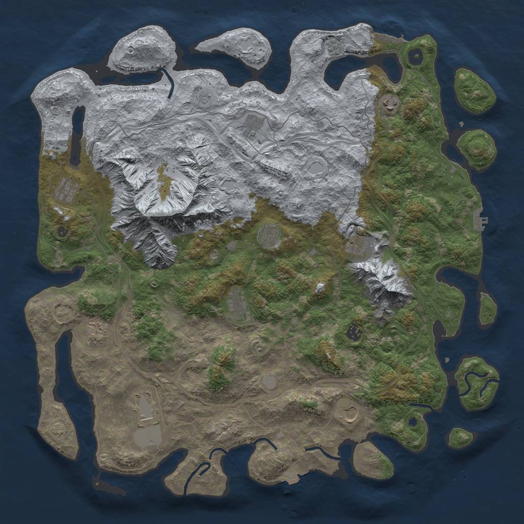 Rust Map: Procedural Map, Size: 5000, Seed: 534836, 19 Monuments