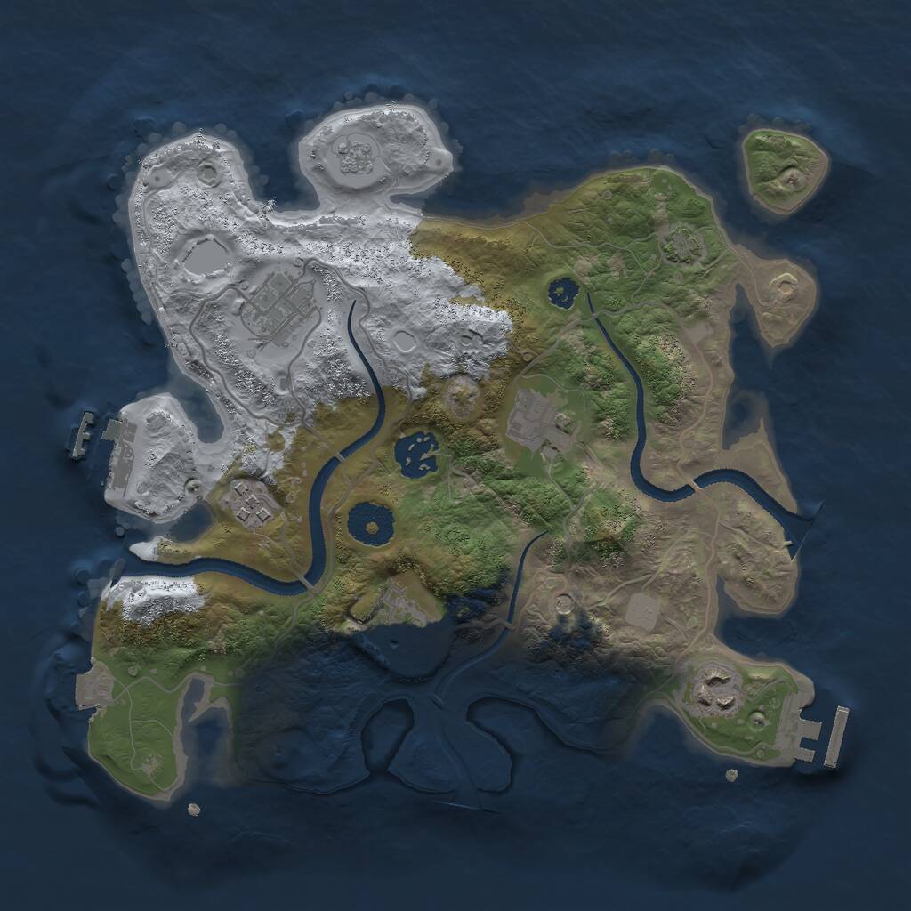 Rust Map: Procedural Map, Size: 3000, Seed: 1894412158, 12 Monuments