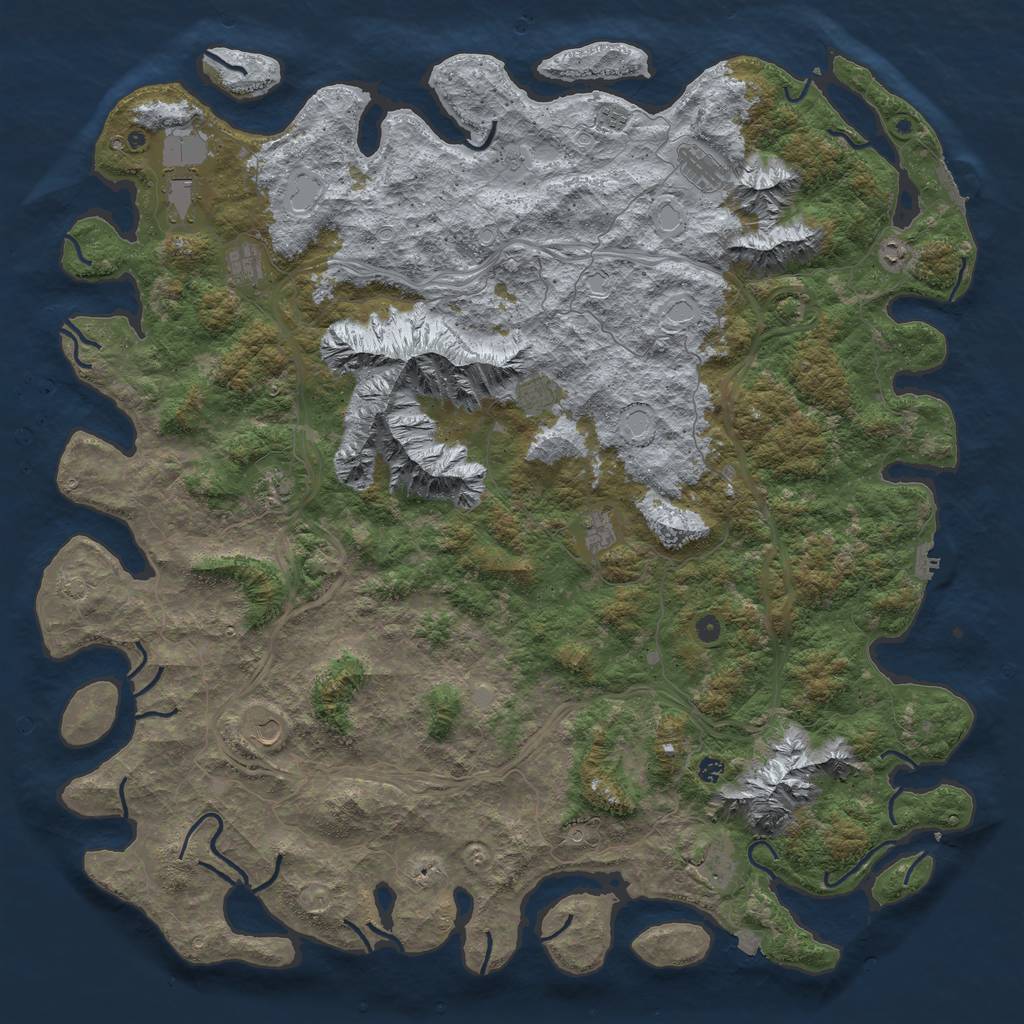 Rust Map: Procedural Map, Size: 6000, Seed: 5300, 19 Monuments