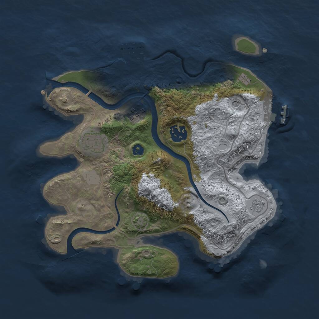 Rust Map: Procedural Map, Size: 2750, Seed: 2009039376, 9 Monuments