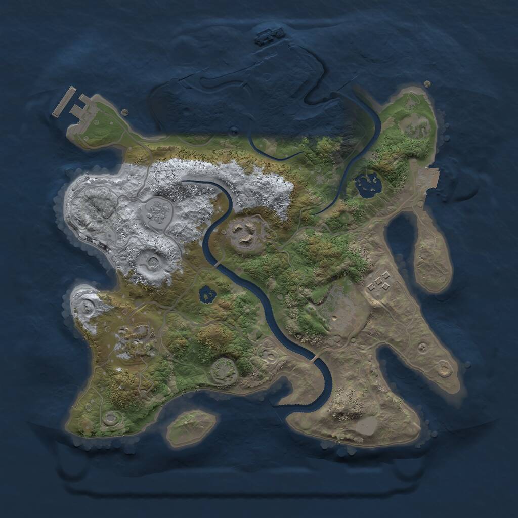 Rust Map: Procedural Map, Size: 3000, Seed: 378431309, 11 Monuments
