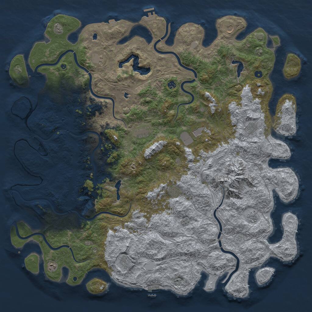 Rust Map: Procedural Map, Size: 6000, Seed: 17007, 17 Monuments