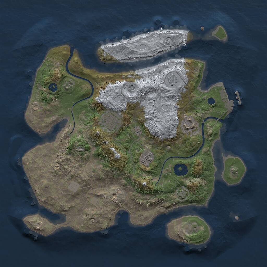 Rust Map: Procedural Map, Size: 3000, Seed: 1514415666, 8 Monuments