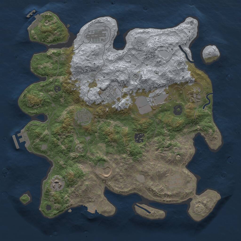Rust Map: Procedural Map, Size: 3500, Seed: 607452269, 15 Monuments