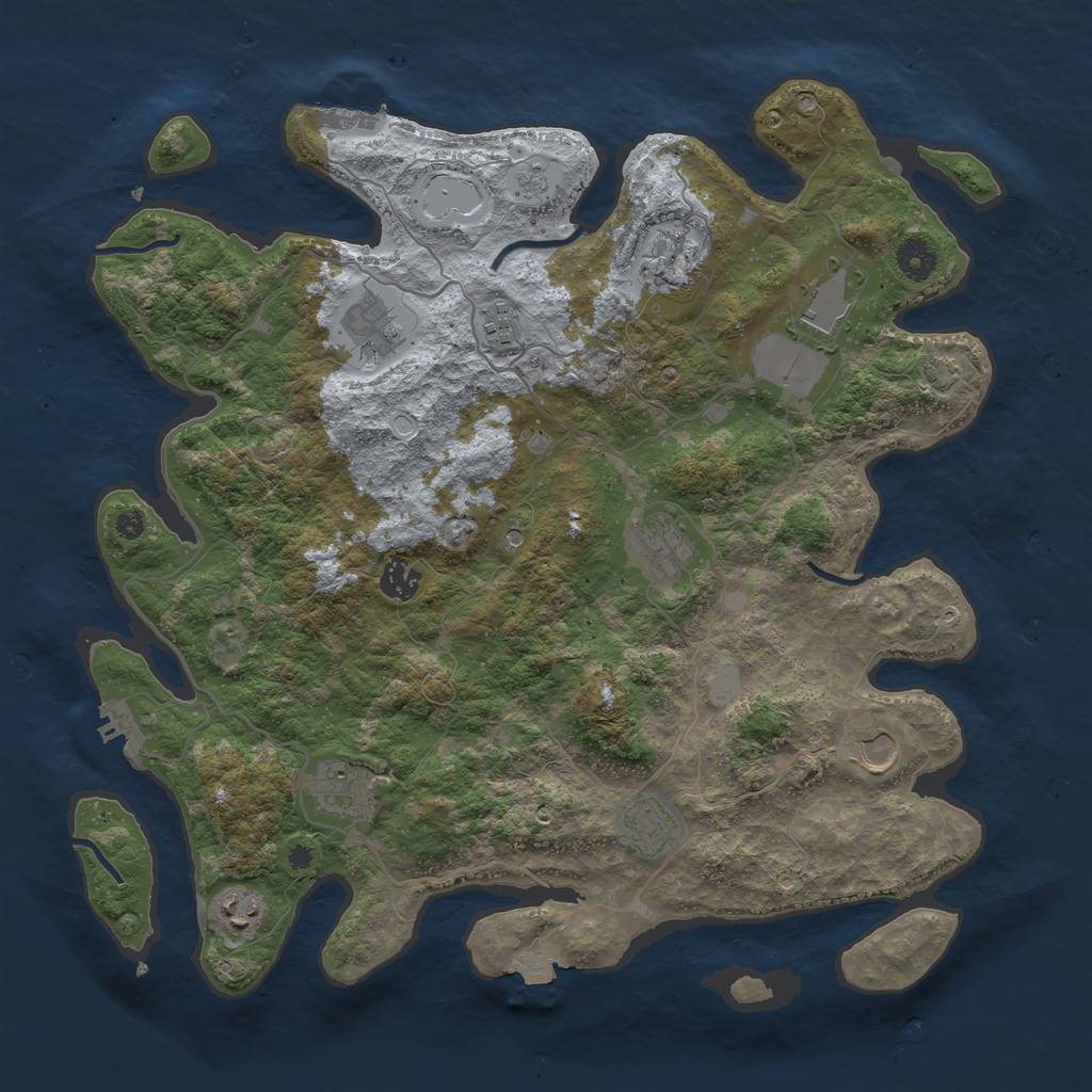 Rust Map: Procedural Map, Size: 4000, Seed: 18546, 18 Monuments