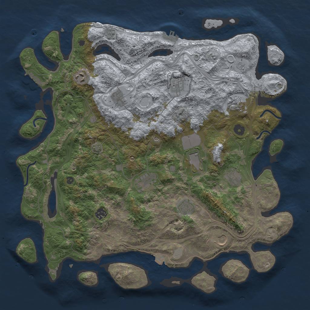 Rust Map: Procedural Map, Size: 4250, Seed: 2086533244, 19 Monuments