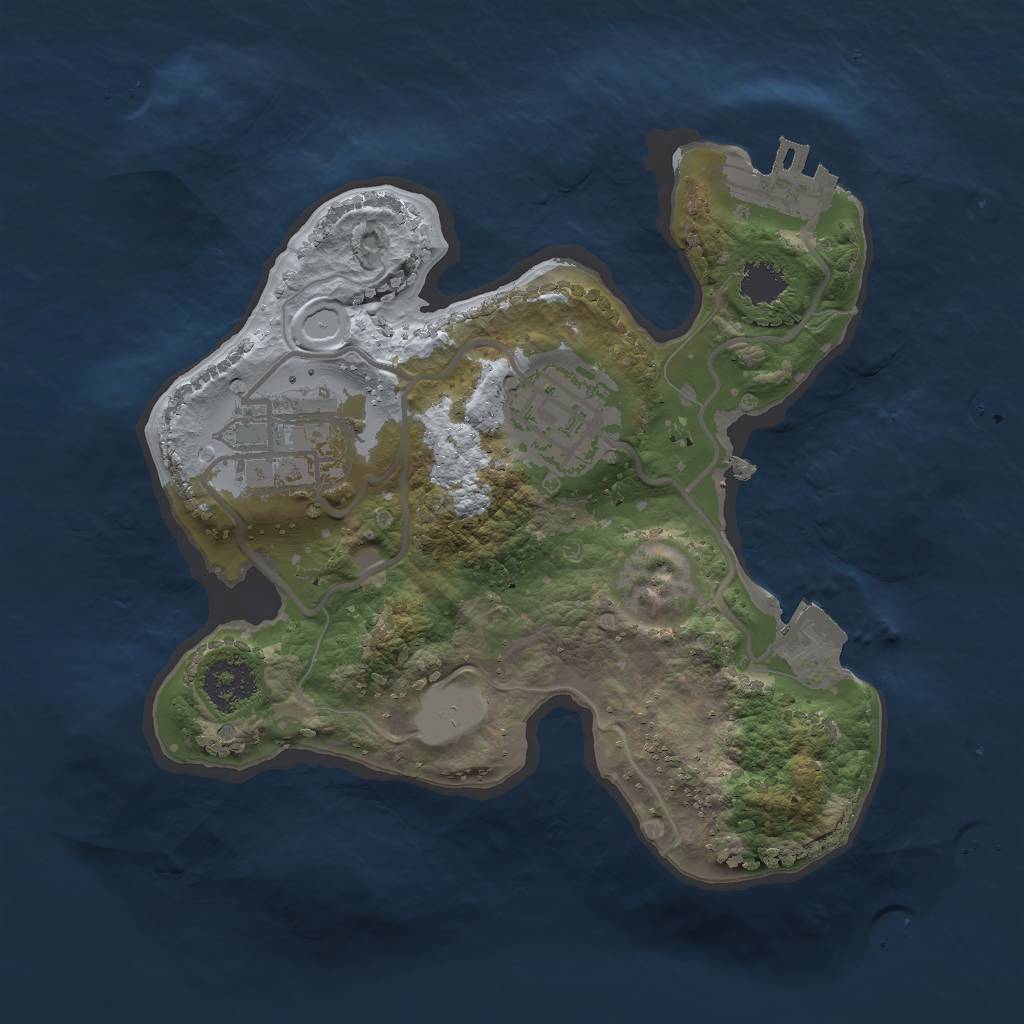 Rust Map: Procedural Map, Size: 2000, Seed: 1248347681, 6 Monuments