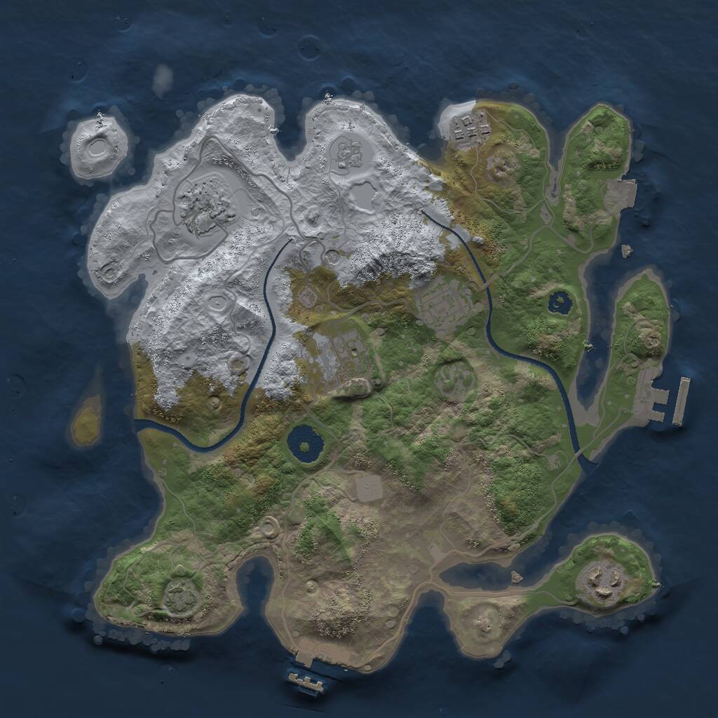 Rust Map: Procedural Map, Size: 3000, Seed: 617376295, 11 Monuments