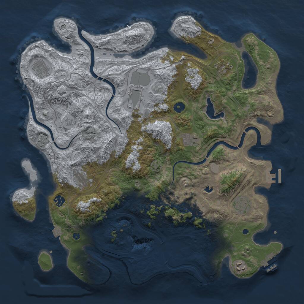 Rust Map: Procedural Map, Size: 4250, Seed: 34061406, 16 Monuments