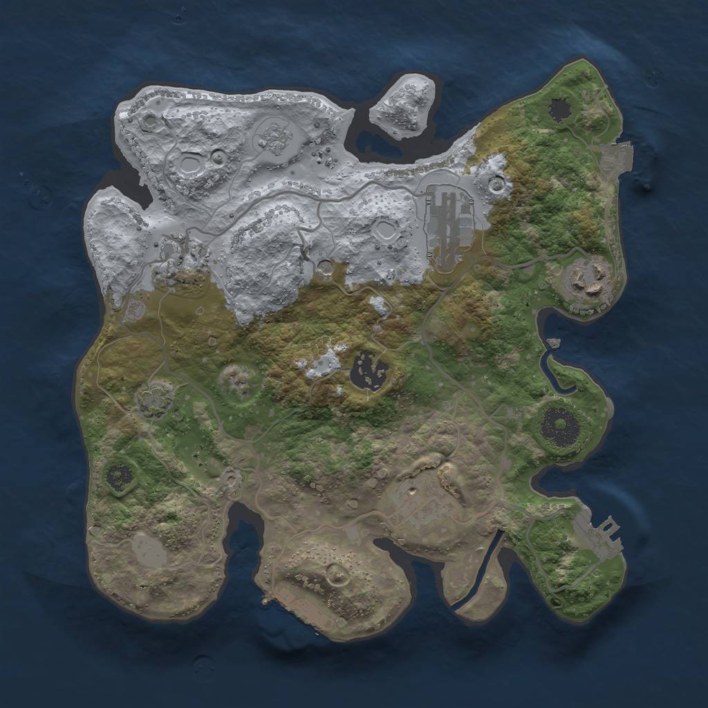 Rust Map: Procedural Map, Size: 2750, Seed: 582601050, 13 Monuments