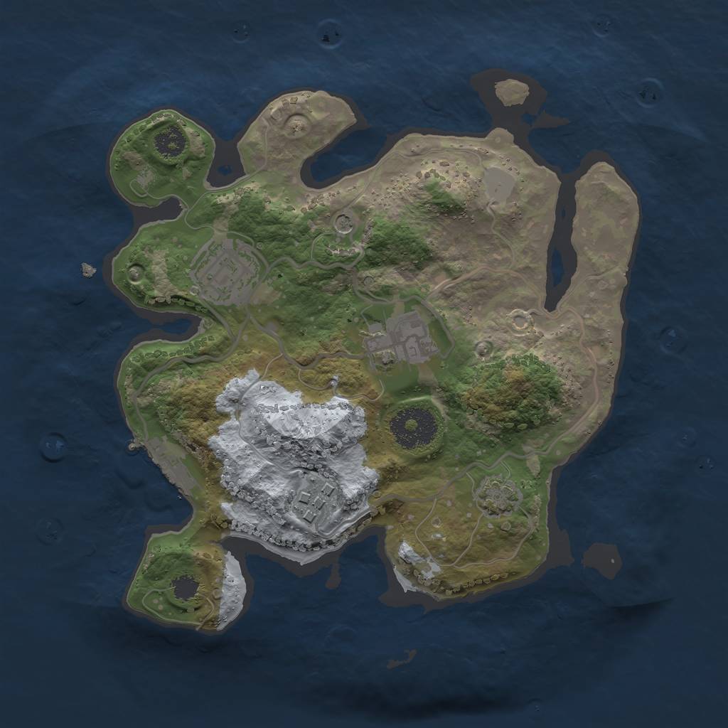 Rust Map: Procedural Map, Size: 2500, Seed: 711819350, 9 Monuments