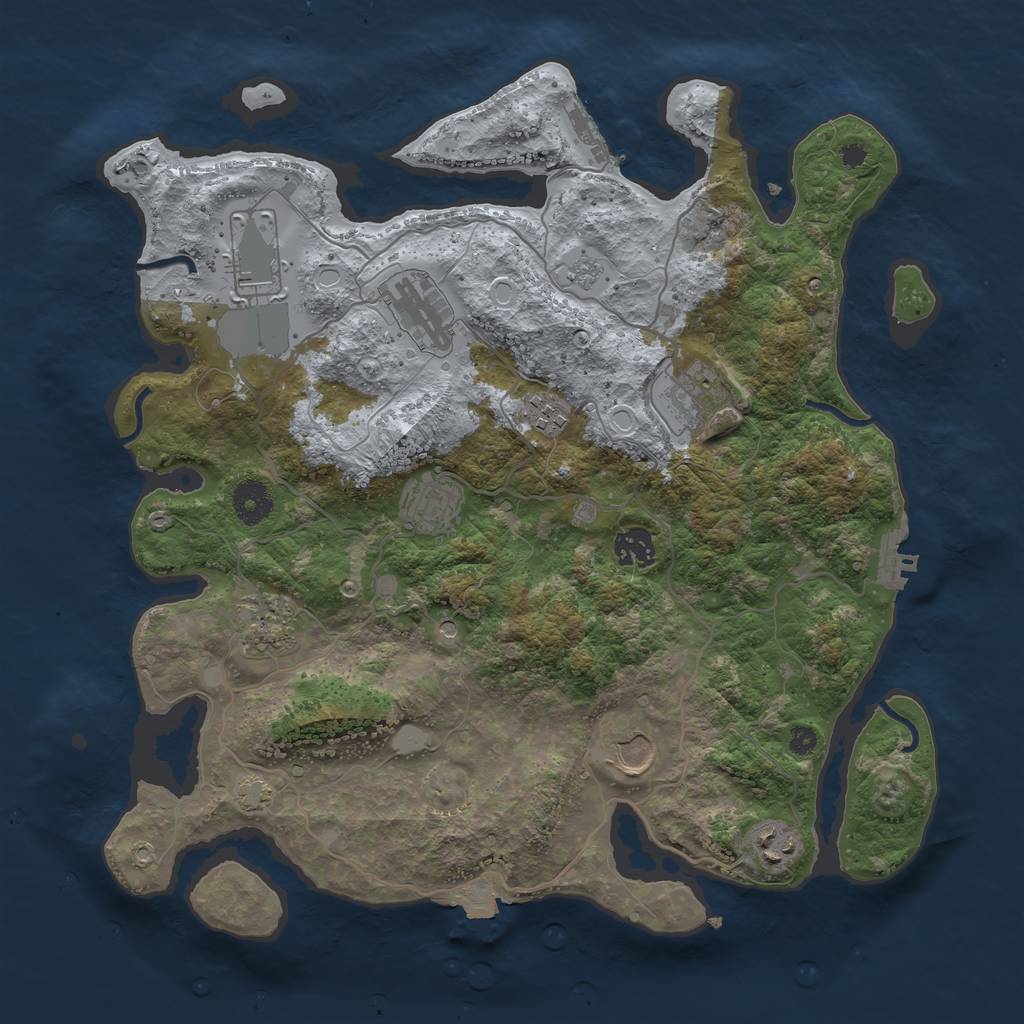 Rust Map: Procedural Map, Size: 3700, Seed: 1481468798, 17 Monuments