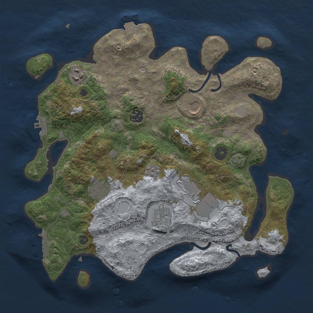 Rust Map: Procedural Map, Size: 3500, Seed: 215285074, 15 Monuments