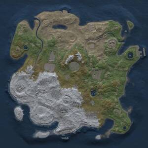 Thumbnail Rust Map: Procedural Map, Size: 3600, Seed: 84882892, 16 Monuments